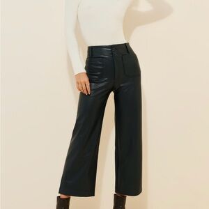 Anthropologie Maeve Colette Cropped Vegan Leather Pants